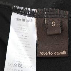 Roberto Cavalli Black Stretch Fabric Embellished Dress S