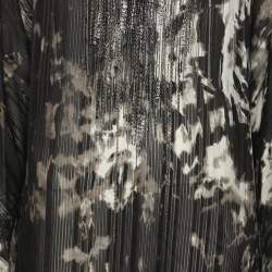 Roberto Cavalli Black/White Printed Silk Embellished Kaftan XL