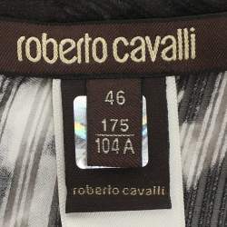 Roberto Cavalli Black/White Printed Silk Embellished Kaftan XL