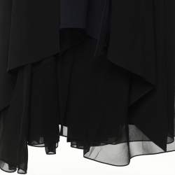 Pre Owned Roberto Cavalli Black/Blue Crepe Sleeveless Dress XL