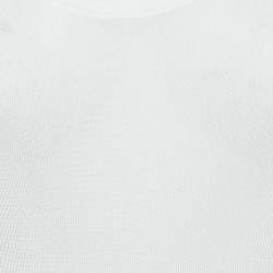 Pre Owned Roberto Cavalli White Jersey Lace Trimmed Tank Top M