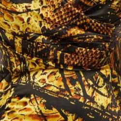 Roberto Cavalli Multicolor Animal Printed Satin Pleated Sleeveless Mini Dress M