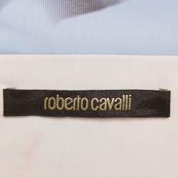 Pre Owned Roberto Cavalli Multicolor Floral Print Jersey Brooch Detail Maxi Dress S