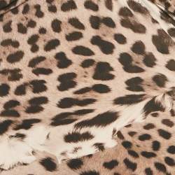 Roberto Cavalli Brown Leopard Print Jersey Ruche Short Dress S