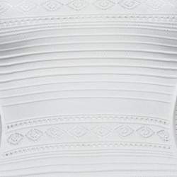 Pre Owned Roberto Cavalli White Knit Sleeveless Mini Dress S