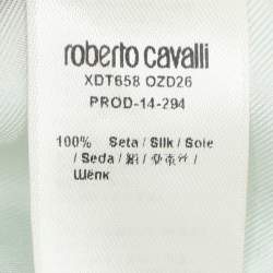 Roberto Cavalli Blue Printed Silk Top L