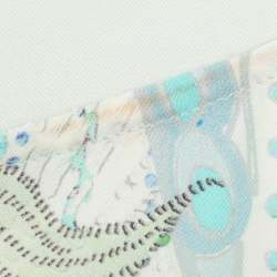 Roberto Cavalli Blue Printed Silk Top L