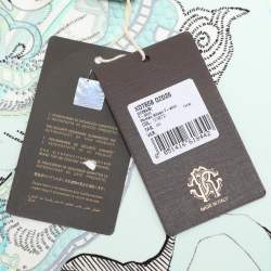 Roberto Cavalli Blue Printed Silk Top L