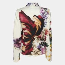 Pre Owned Roberto Cavalli Multicolor Floral Print Blazer M