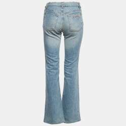 Roberto Cavalli Blue Faded Denim Straight Fit Jeans XS Waist 28"