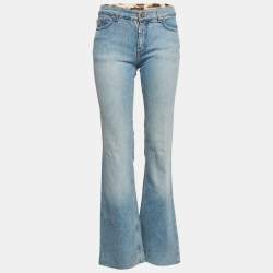 Roberto Cavalli Blue Faded Denim Straight Fit Jeans XS Waist 28"