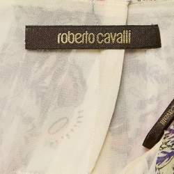 Roberto Cavalli Pink Floral Print Silk Pleated Mini Skirt S