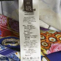 Roberto Cavalli Multicolor Printed Jersey Round Neck Short Dress S  
