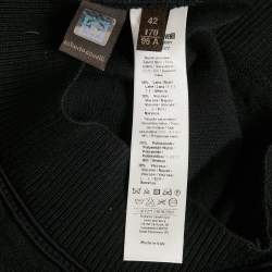 Roberto Cavalli Black Wool Ruffle Neck Detail V-Neck Sweater M