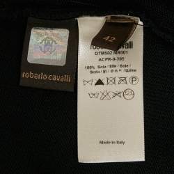 Roberto Cavalli Black Embellished Silk Knit Tank Top M