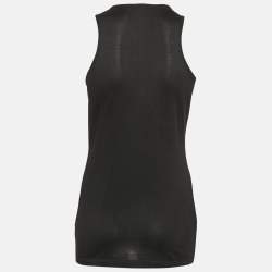 Roberto Cavalli Black Embellished Silk Knit Tank Top M