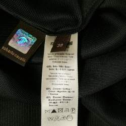 Roberto Cavalli Black Embellished Silk Tie-Up Detail Kaftan Top S