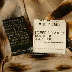 Roberto Cavalli Brown Leopard Print Silk Blouse M