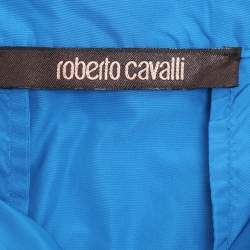 Roberto Cavalli Blue Polyester Maxi Skirt M