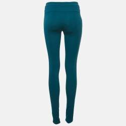 Roberto Cavalli Blue Stretch Crepe Skinny Trousers S