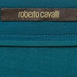 Roberto Cavalli Blue Stretch Crepe Skinny Trousers S