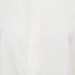 Roberto Cavalli Cream Cotton Long Sleeve Shirt L