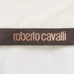 Roberto Cavalli Cream Cotton Long Sleeve Shirt L