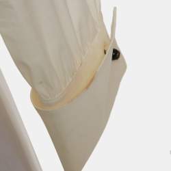 Roberto Cavalli Cream Cotton Long Sleeve Shirt L