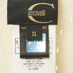 Roberto Cavalli Cream Mesh Jersey Top S