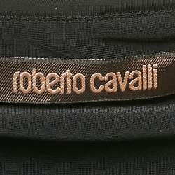 Roberto Cavalli Black Snake Print Jersey Bodycon Dress M