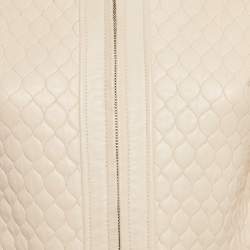 Roberto Cavalli Pink Quilted Leather Zip Front Jacket S