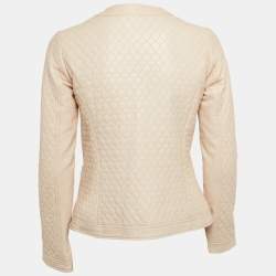 Roberto Cavalli Pink Quilted Leather Zip Front Jacket S