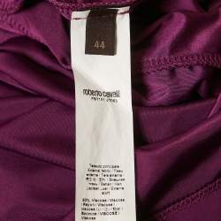 Roberto Cavalli Pink Jersey Draped Metal Detail Short Dress M