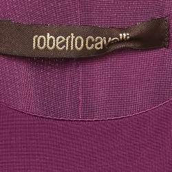 Roberto Cavalli Pink Jersey Draped Metal Detail Short Dress M