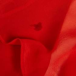Roberto Cavalli Red Silk Chiffon Ruffle Neck Sheer Shirt S