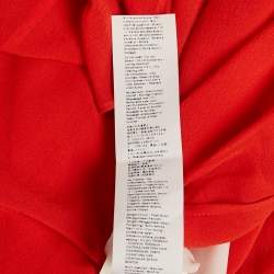 Roberto Cavalli Red Silk Chiffon Ruffle Neck Sheer Shirt S