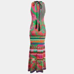 Roberto Cavalli Multicolor Printed Jersey Maxi Dress S