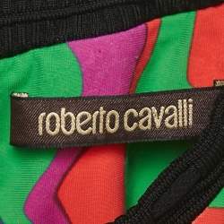Roberto Cavalli Multicolor Printed Jersey Maxi Dress S
