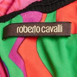 Roberto Cavalli Multicolor Printed Jersey Maxi Dress S