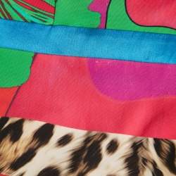 Roberto Cavalli Multicolor Printed Jersey Maxi Dress S