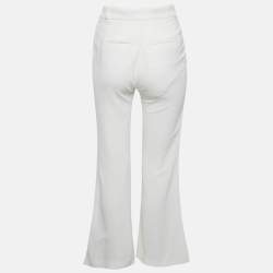 Roberto Cavalli  White Crepe Flared Leg Pants M