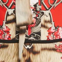 مملوكة مسبقًا Roberto Cavalli Red Floral Print Jersey Sleeveless Top S