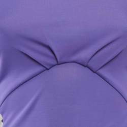 Roberto Cavalli Purple Crepe Lace Back Midi Dress S