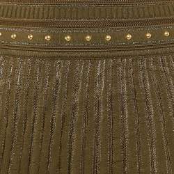 Roberto Cavalli Green Wool Blend Pleated Mini Skirt S