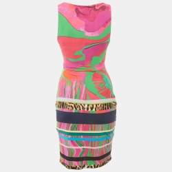 Roberto Cavalli Pink Printed Jersey Mini Dress S