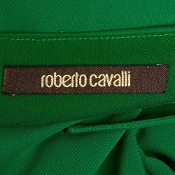 Roberto Cavalli Green Jersey Wrap Gown M