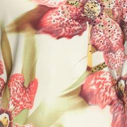 Pre Owned Roberto Cavalli Multicolor Floral Print Silk Dress M
