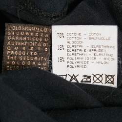 Pre Owned Roberto Cavalli Black Logo Print Cotton Crew Neck T-Shirt S