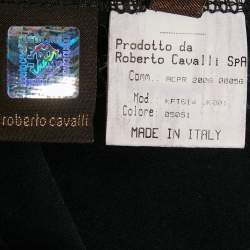 Pre Owned Roberto Cavalli Black Logo Print Cotton Crew Neck T-Shirt S