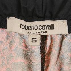 Pre Owned Roberto Cavalli Burgundy Animal Printed Chiffon Palazzo Pants S